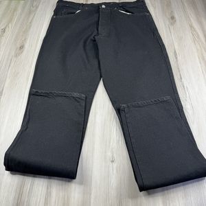 WAH Maker Frontier Clothing Mens 40x39 Black Jeans Button Fly Suspender Button